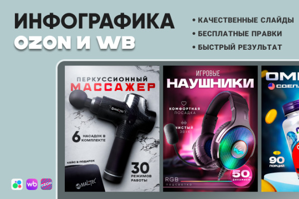 Дизайн карточек товара OZON/WB (3шт)